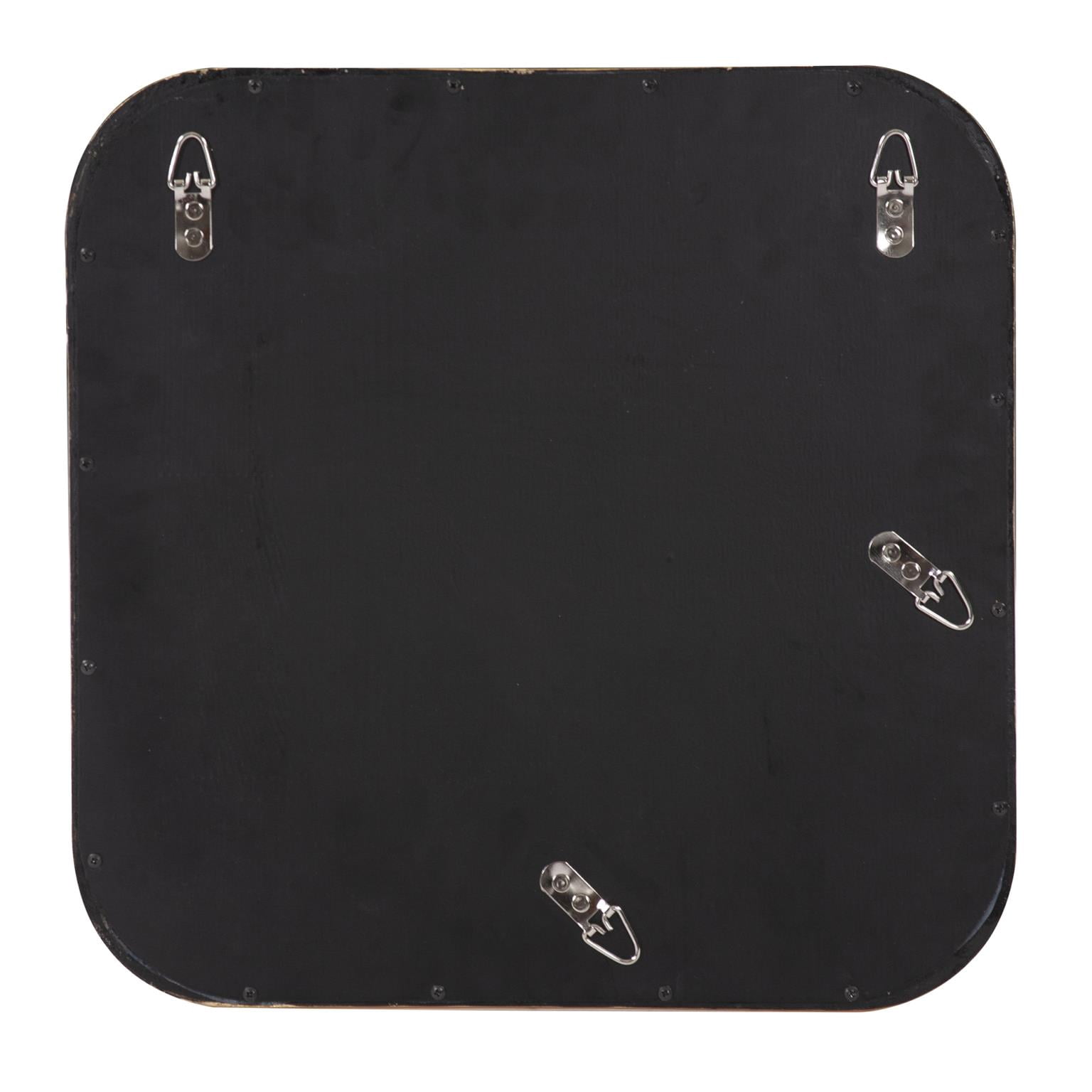 Tyler Dillon Black Contemporary Curved Square Framed Wall Mirror 16.5"H x 16.5"W