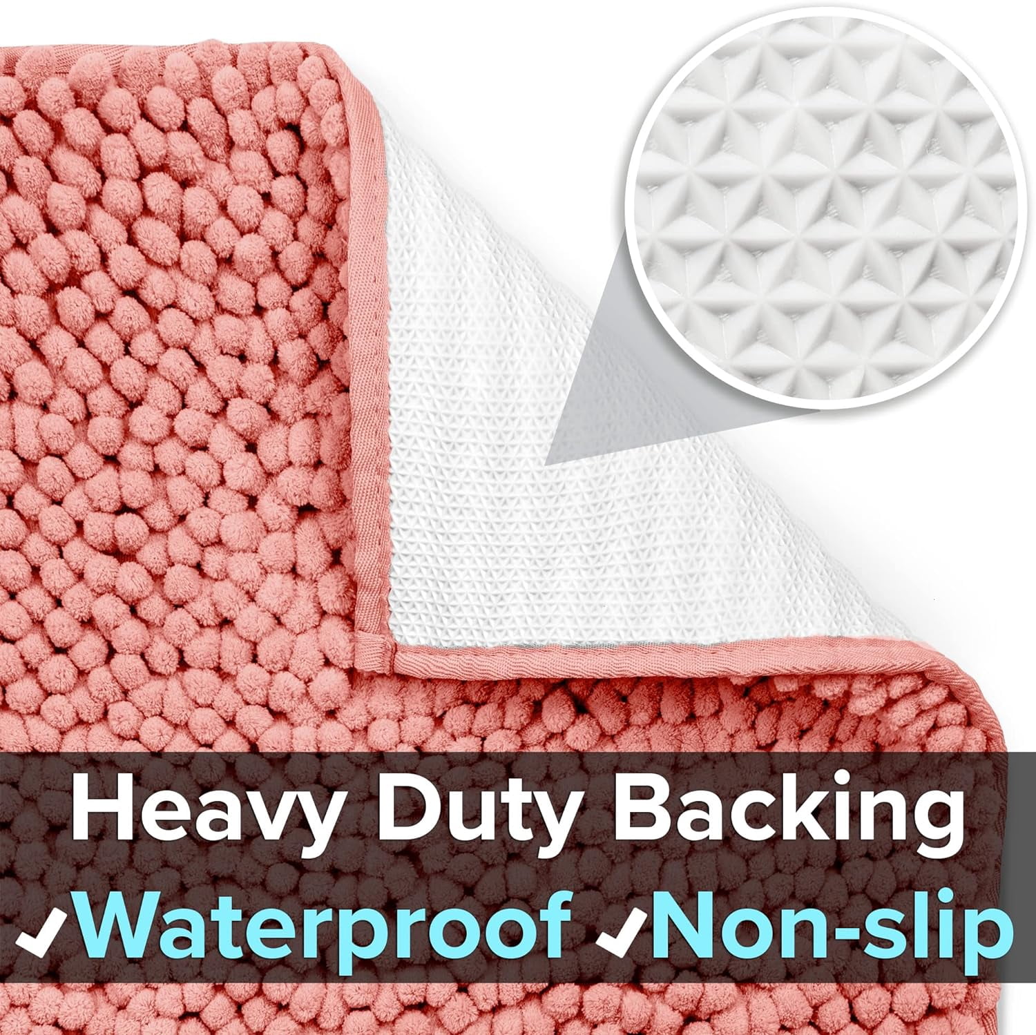 CatGuru Cat Litter Mat, Medium, Extra Large, XXL, Waterproof Litter Box Mat, Non Slip Kitty Litter Mat, Machine Washable Litter Trapping Mat, Soft Litter Tray, Cat Stuff (Coral, Medium/Heavy Duty)