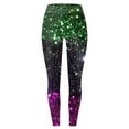 thumbnail image 4 of HNMKIU Women's Carnival Print Leggings Casual Wear Festive Pattern Yoga Pants Workout Leggings for Women 3-Purple，XXL, 4 of 4