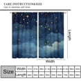 thumbnail image 3 of Moon Starry Curtains, Watercolor Blue Night Sky Starts Pattern Window Treatments, Rod Pocket Thermal Insulated Drapes 2 Panels Set for Children Bedroom Living Room, 72" W X 63" L, 3 of 8