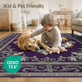 thumbnail image 4 of ODIKA 9'x12' Washable Area Rug Ornamental Scrollwork Gothic Baroque Border Damask Horror Bat Refined Structured for Great Room, Indoor Concept, Large Living Low Pile, Flatwoven, 4 of 7
