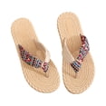 thumbnail image 3 of longantii Flip Flops for Women Summer Sandals Anti-slip Slippers Flip Flops Boho Beach Thong Sandals Red, 3 of 7