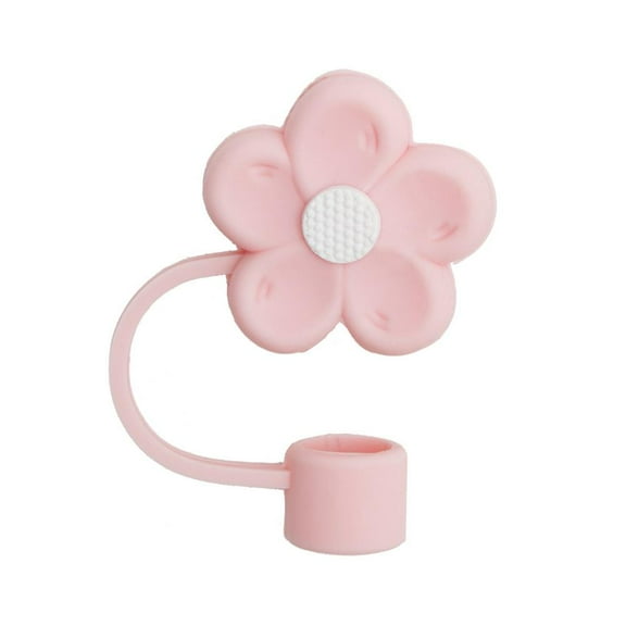 Flowers Shaped Straw Cover for Cup, Silicone Cute Straw Topper for Cup Accessories, 10mm/0.4in Silicone Straw Cover Caps, Reusable Straws Protectors Dust-proof
