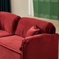 thumbnail image 4 of Living Room Furniture Sets, Sofa, Velvet Couch with Pillows, Upholstered Recliner Sofa, Modern Style Sofa Couch, Velvet Sofa Chair with Wooden Frame for Living Room Apartment, Red, 4 of 9