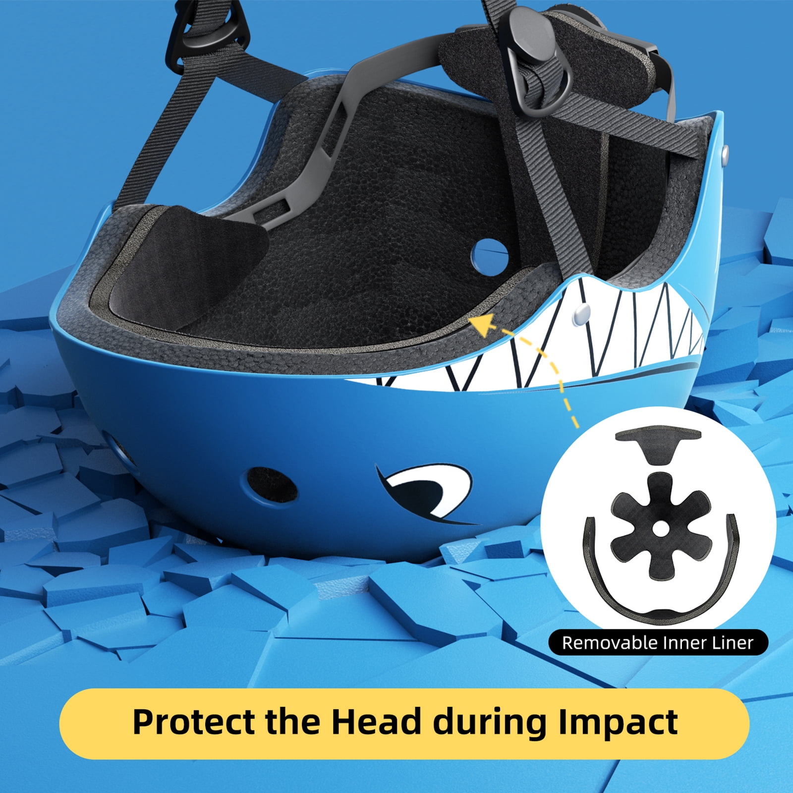 XJD Shark Toddler Bike Helmet for Boys Age 1-5 - Lightweight Kids Bicycle Helmet, Multi-Sport Safety Gear for Cycling Scooter Skating