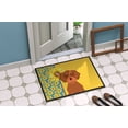 thumbnail image 4 of Carolines Treasures WDK5407MAT 18 x 27 in. Summer Sunflowers Wirehair Red Dachshund Indoor or Outdoor Mat, 4 of 7