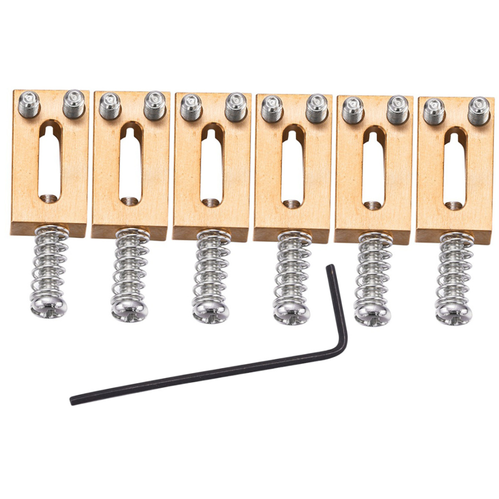 AURARMLET 6Pcs Metal Guitar Bridge Saddles with Precise Manufacturing for Tremolo Bridge System