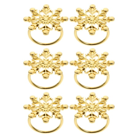 

6pcs Christmas Napkin Rings Napkin Buckles Dining Table Decorations (Golden)