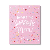 Stupell Industries The Sweetest Mom Pink Hearts Holiday Painting Gallery Wrapped Canvas Print Wall Art