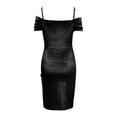 thumbnail image 4 of GDREDA Robe pour Femmes Bordure Européenne et Américaine Printemps Robe Slim à Bretelles Cordon Irrégulier Robe de Soirée 2024 Noir,m, 4 of 5