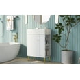 thumbnail image 3 of CoSoTower 21.6" White Bathroom Vanity, Combo Cabinet, Bathroom Storage Cabinet, Single Ceramic Sink, Right Side Storage, 3 of 9