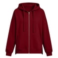 thumbnail image 7 of Iyufng Women's Full Zip Hoodie Jackets, Drawstring Long Sleeve Oversized Loose Hooded Sweatshirt Coat with Pockets for Fall Winter Casual Daily Outfits, 7 of 7
