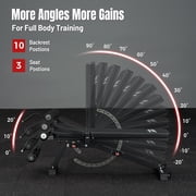 Mikolo 15-Position FID Adjustable Weight Bench, Adjustable Workout Bench with 1200LBS Weight Capacity, Vertical Storage Space-Saving Exercise Bench with Detachable Leg Support for Home Gym