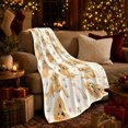 thumbnail image 3 of Playful Golden Retriever Puppy Pattern Hearts Paw Prints, Playful Pet Portrait Pattern, Warm Flannel Blanket for Cabin and Lodge, Dog Lovers Just Because Gift, Pet Lover Home Decor, 3 of 9