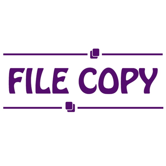 Printtoo File Copy Self Inking Rubber Stamp Pre-Inked Office Stamp- Home Office Business Stationery, 47 x 20 mm Purple