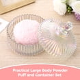 thumbnail image 3 of 2 PCS Large Body Powder Puff with Glass Jar Set, Soft Washable Powder Puff for Face and Body, Reusable Puff with Ribbon Band for Makeup Glitter and After-Bath Care, 3 of 6