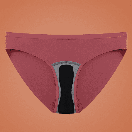 Fulorrnie Underwear for Women Plus Size Seamless Leakproof Comfort Panty Period Briefs Elastic Waist Waistband Panties Brick Red 3XL