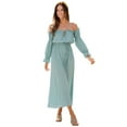thumbnail image 2 of LASCANA Women's Ruffled Off The Shoulder Dress Ruffles, 2 of 6