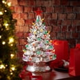 thumbnail image 7 of 24" Hand Painted Ceramic Christmas Tree, Silver  Pre-Lit Tree with 148 Multi Color Lights and 2 Star Toppers, 7 of 7