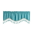 thumbnail image 2 of Cortina con cenefa para decoración de ventanas con bolsillo para varilla, tratamiento de ventanas con cenefa Azul, 2 of 9