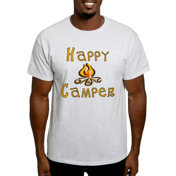 CafePress - Happy Camper Light T Shirt - Men's Classic Graphic T-Shirt