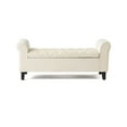 thumbnail image 1 of Banc Pouf en Velours Contemporain Santa Cruz, Ivoire, 1 of 9