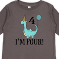 thumbnail image 4 of Inktastic 4th Birthday Dinosaur Party 4 Year Old Boys or Girls Long Sleeve Toddler T-Shirt, 4 of 5