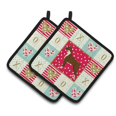 Boxer Love Pair of Pot Holders