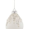 thumbnail image 6 of Northlight Beaded and Sequins Christmas Glass Finial Ornament - 5" - White and Silver, 6 of 6