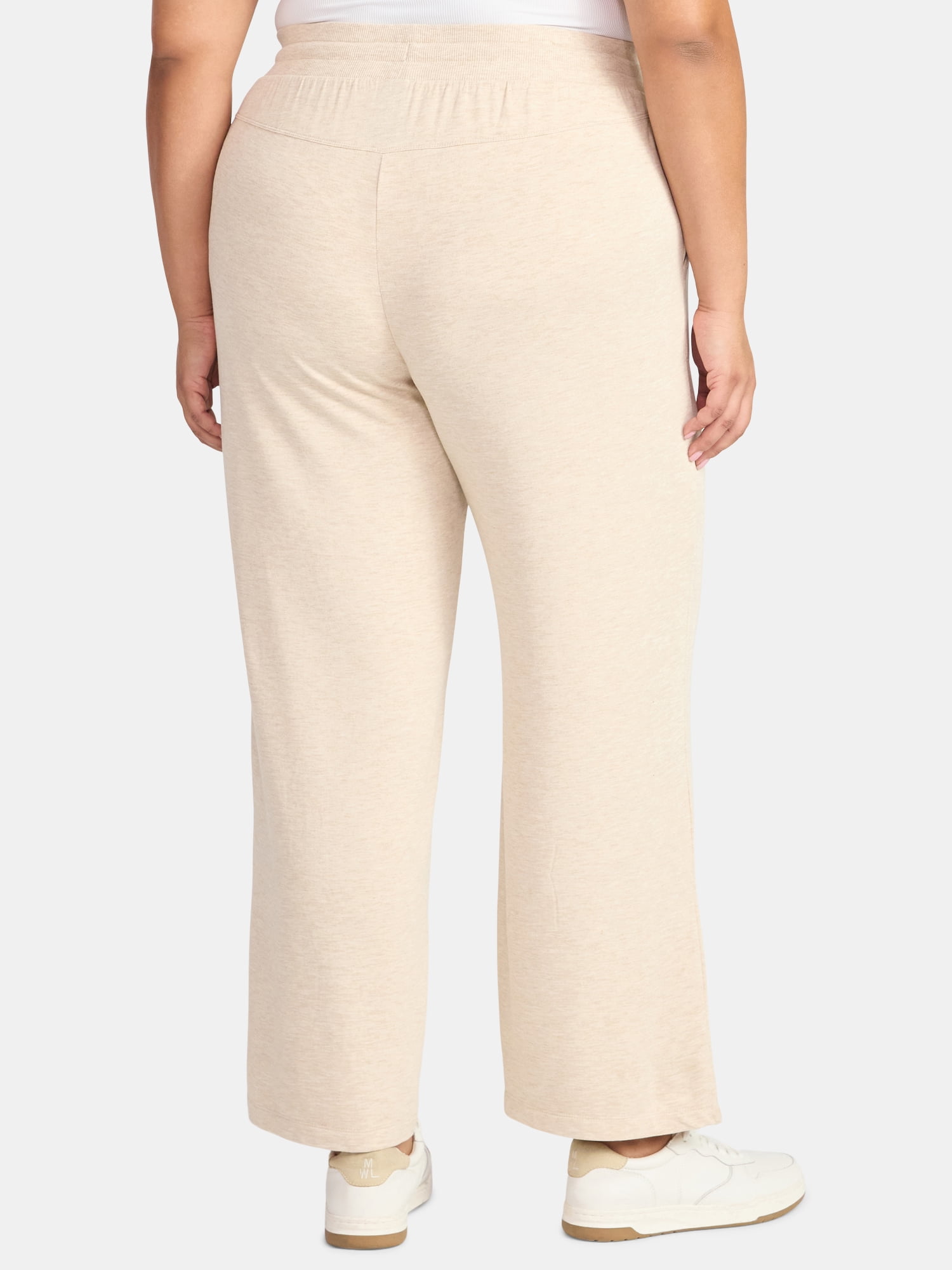 Terra & Sky Women's Plus Size Knit Wide Leg Pants, 28" Inseam, Sizes 0X-5X