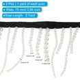 thumbnail image 2 of Uxcell 2.95" Wide 1 Yard Long Pearl Fringe Beaded Lace Trim, Black White 2Pack, 2 of 5