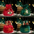thumbnail image 7 of Christmas Velvet Bag, Christmas Gift Bag, Small Holiday Gift Packaging Bag, Reusable Cloth Tote with Sturdy Handle for Christmas Candy and Small Presents, 7 of 7