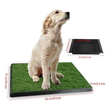 3-Layer Dog Pet Potty Grass Training Pee Pad Tray House Toilet Mat W/Tray Indoor