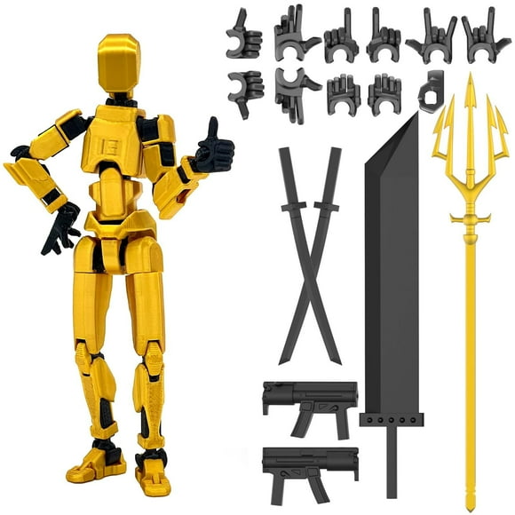 Figurine Articulée Titan 13, Figurine Articulée T13 Robot, Jouets Stikbot avec Accessoires d'Arme, Figurines d'Action Imprimées 3D, Mannequin Robot Articulé à Bâton Multi-Articulations Mobile pour Bots, Figurines Bot