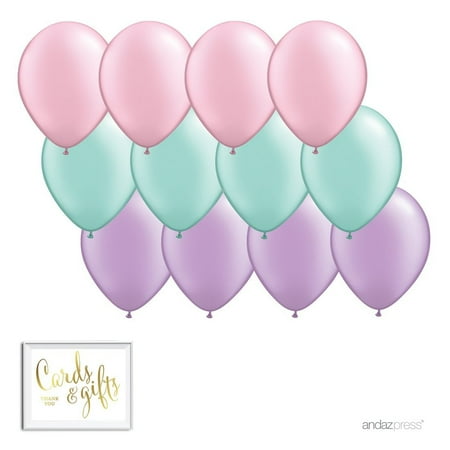 11 Inch Latex Balloon Trio Party Kit With Gold Cards Gifts Sign