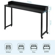 LAZY BUDDY Overbed Table with Wheels for Queen/Full Size Bed 70.8'' Rolling Bed Desk Standing Computer Desk