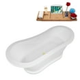 thumbnail image 4 of 66" Streamline B-308-84-PBR Soaking Freestanding Tub and Tray With Internal Drain in Polished Brass, 4 of 10