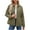 Army Green-A, variant on Women's Winter Casual Quilted Jackets Long Sleeve Button Down Puffer Jacket Padded Outerwear Coats L Army Green