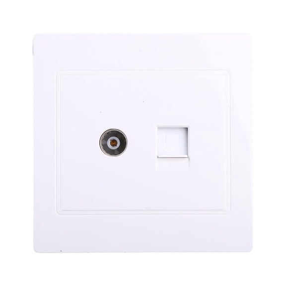 WE-POLUJ Double Function Wall Plate RJ45 Internet Adapter & TV Coaxial Socket Easy to Use