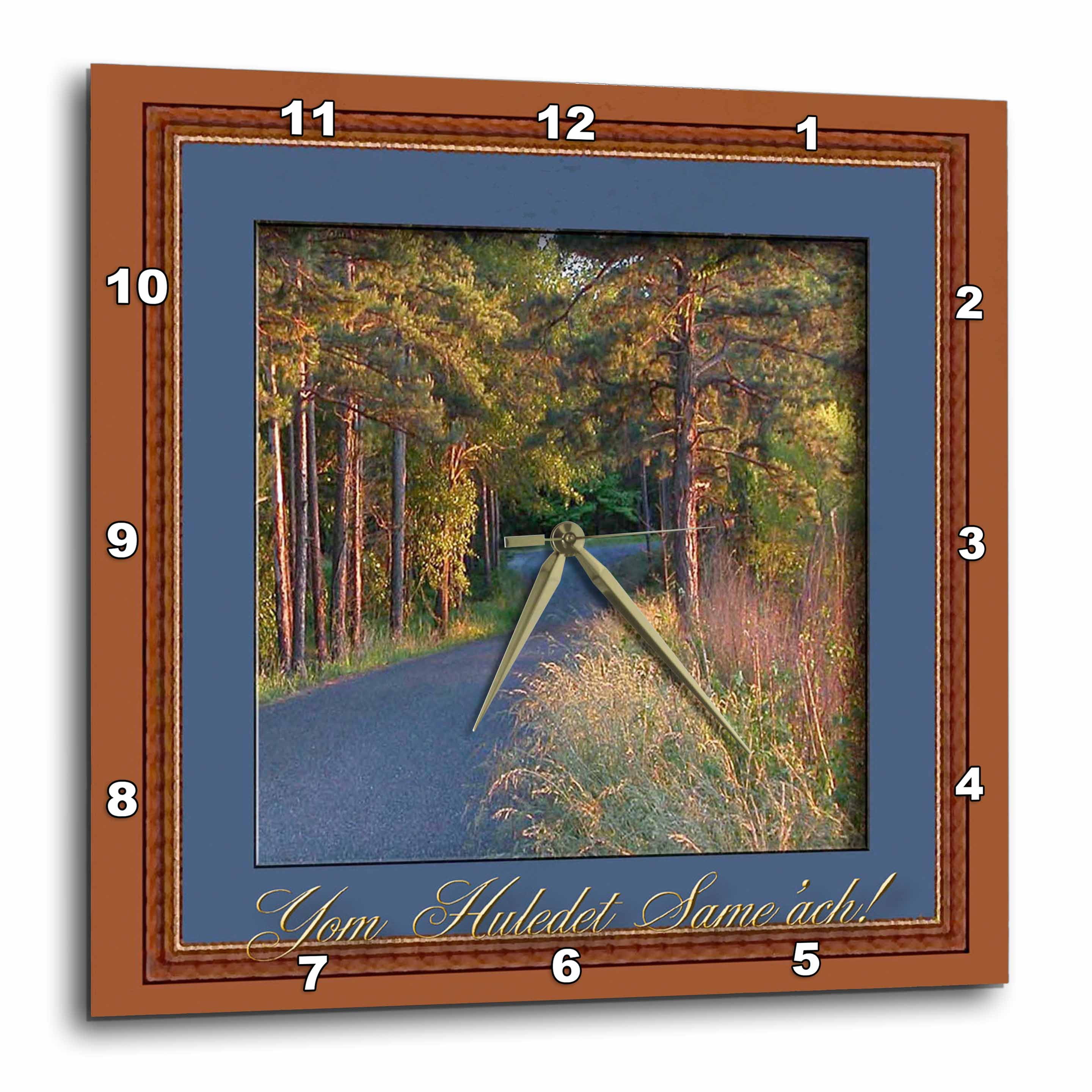 10 by 10-Inch Yom Huledet Sameach 3dRose dpp/_43373/_1 Colors at Sundown Happy Birthday in Hebrew-Wall Clock