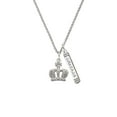 thumbnail image 2 of Delight Jewelry Silvertone Crown with AB Crystal Silvertone Courage Strength Wisdom Honesty Bar Charm Necklace, 23", 2 of 4