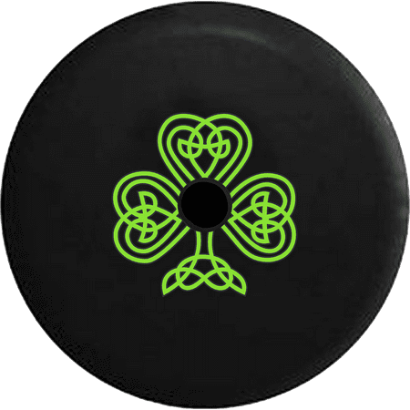 2018 2019 Wrangler JL Backup Camera Green Celtic Knot Shamrock Irish Heritage Spare Tire Cover for Jeep RV 33