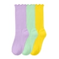 thumbnail image 2 of Dlentnea 3 Pack Girls Boys Crew Socks School Uniform Dress Solid Color Comfortable Casual Spring Sock for Kids, 2 of 6