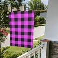 thumbnail image 5 of Easygdp Purple Black Buffalo Plaid Garden Flag Yard Flag Welcome Flag, Double-Sided, Weather Resistant for Outdoor Decor - 28"x40", 5 of 9