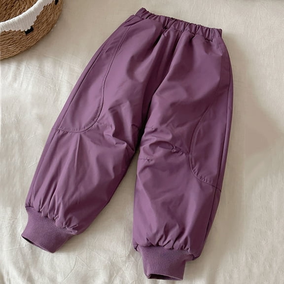 XXWXYD Kids Boys Girls Insulated Windproof Quilted Snow Pants Ski Hiking Pants Snowpants Winter Jogger Trousers Loose Elastic Waist Warm 𝖶aterproof Thermal