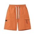thumbnail image 4 of Npasoilc Cargo Shorts for Men Solid Color Elastic Waist Drawstring Knee Length Short Pants Fitness Training Shorts with Multi-Pocket, 4 of 5