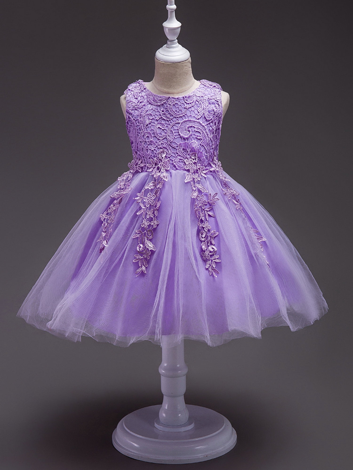 Kidcici Toddler Little Girls Wedding Party Formal Ball Gowns Lace Mesh ...