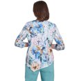thumbnail image 2 of Alfred Dunner Womens Petite Watercolor Floral Asymmetric Hem Top, 2 of 4