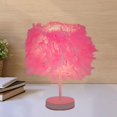 thumbnail image 1 of Modern LED Desk Light Decor Lantern Lighting Fixture Night Lights Feathers Shade Pink, 1 of 10