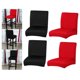 thumbnail image 1 of Funda de cojín para asiento de comedor Soledad Cubierta de Silla Sólida 4X Negra + Roja, 1 of 10